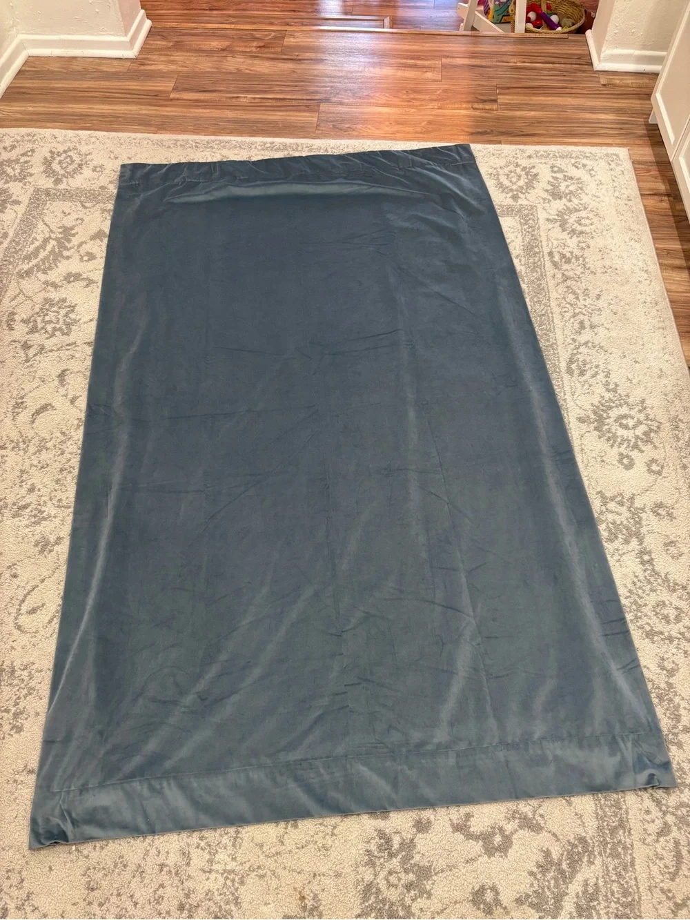 HPD Heritage Plush Velvet Curtain Denmark Blue 50”W x 84”L